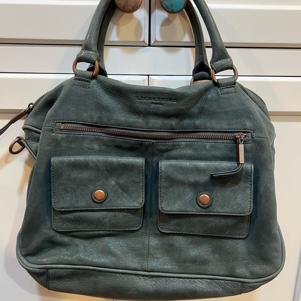 PURSE "LIEBEDKIND"BERLIN leather hobo
Shoulder green metallic eagles